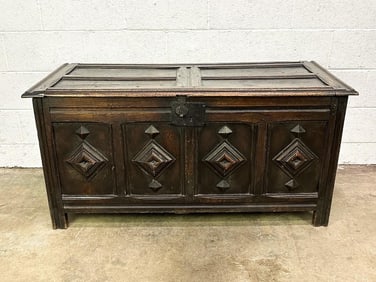 Antique English Blanket Chest Trunk