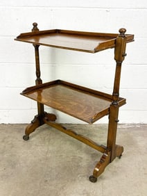 Two Tiered Adjustable Shelf Dumb Waiter on Casters