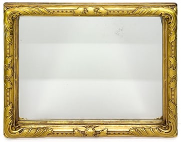Large Antique Gold Gilt Carved Frame and Mirror
