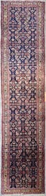 Vintage Persian Rug Runner 17.5 x 4 ft