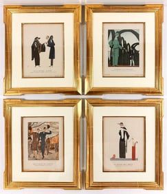 Set of Four Gazette du Bon Ton Framed Artwork Reproductions