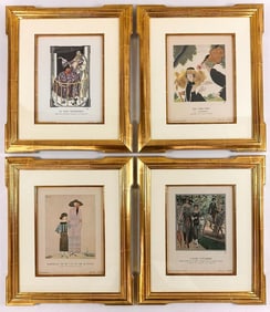 Set of Four Gazette du Bon Ton Framed Artwork Reproductions