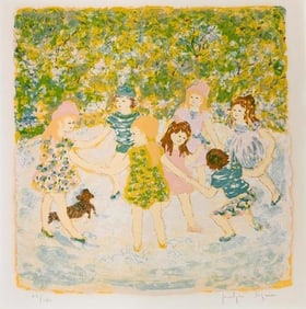 Jocelyne Seguin (1917-1999) Lithograph on Paper, Children at Play