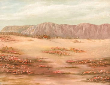 Unknown Artist, Oil on Art Board, Desert Landscape