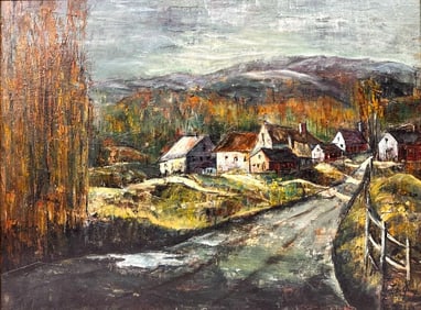 Louise B. Green Midcentury Oil on Canvas, Landscape New England