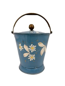 Vintage Enamel Lidded Kitchen Pail