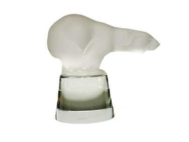 Midcentury Sevres Crystal Polar Bear Animal Figure