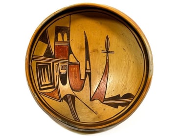 Hopi Polychrome Pottery Bowl Early 20th Century