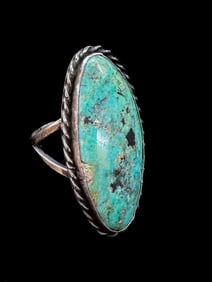 Vintage Turquoise and Silver Ring Size 9.5