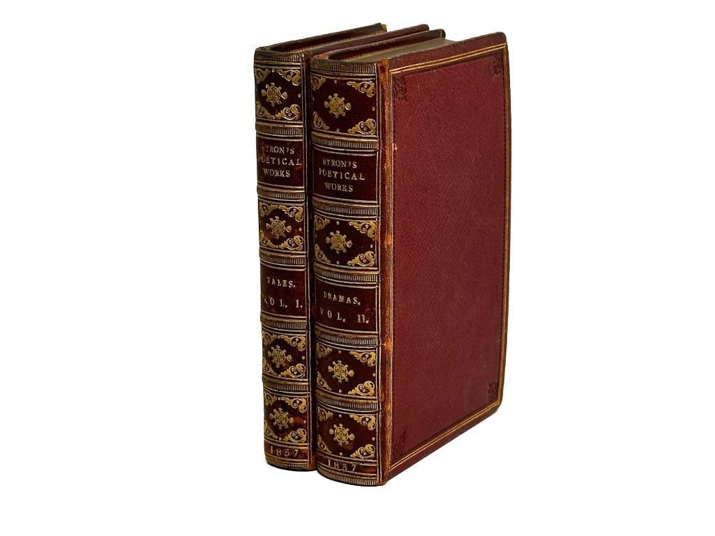 Lord Byron Poetical Works in Two Volumes 1837 Leatherbound (1 of 14)
