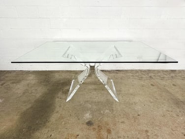 Lion in Frost Midcentury Lucite Acrylic Glass Dining Table