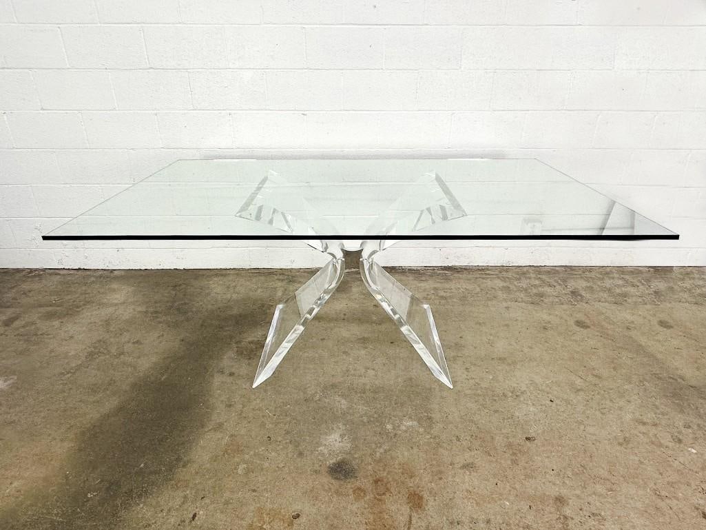 Lion in Frost Midcentury Lucite Acrylic Glass Dining Table (1 of 6)