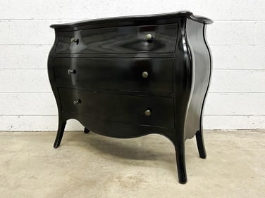 Crate & Barrel Avery Bombe Black Chest of Drawers Dresser