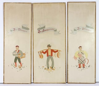 Three Panel Painted French Trade Signs