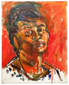Artist Unknown Oil on Canvas Board Portrait of a Woman