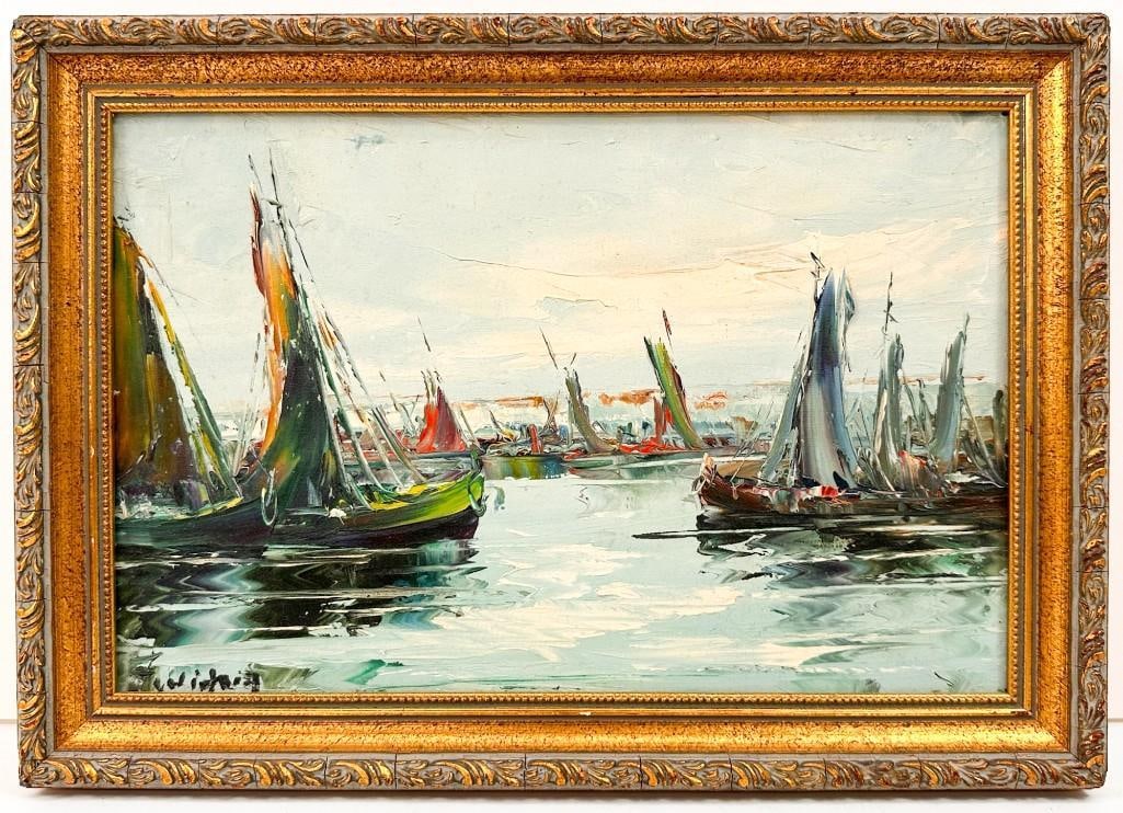 Artist Unknown, Oil on Canvas, Seascape (1 of 4)