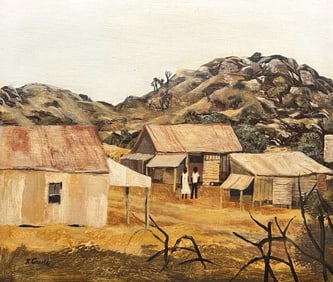 Ray Austin Crooke (1922-2015) Oil and Gouache on Board No. 2695 Outback Family