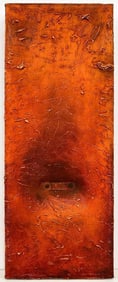 Artist Unknown, Oil and Metal on Canvas, Abstract 1994