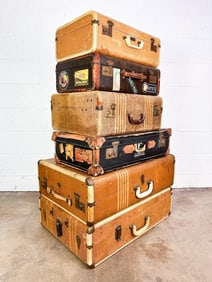 Lot of 6 Vintage Suitcases