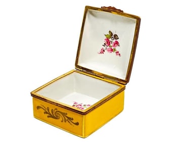 Antique French Porcelain Hand Painted Trinket Box