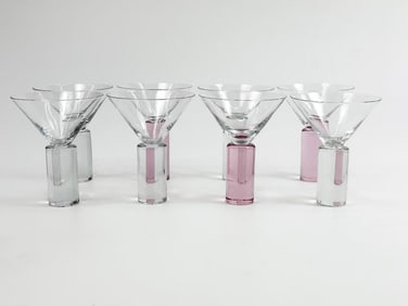 Group of 8 Toyo Sasaki Martini Glasses Japan 1995