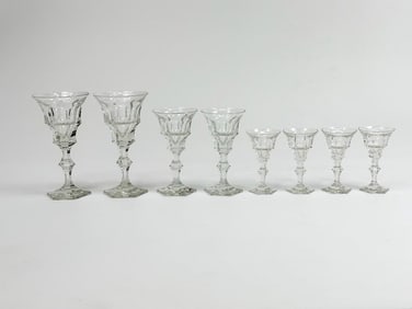 Group of 8 Moser Diplomate Water Goblets, Wine, and Cordial Glasses