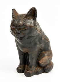 Vintage Cast Iron Cat Statue