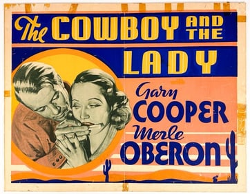 The Cowboy And The Lady (Samuel Goldwyn, 1938) Half Sheet Western Movie Poster Cooper Oberon