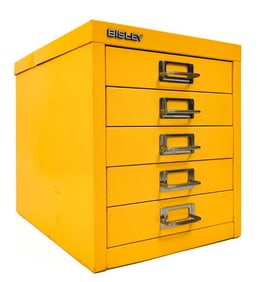 Bisley 5-Drawer Yellow Desktop MultiDrawer Steel Cabinet