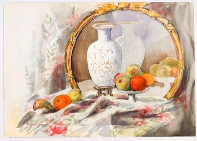 Marjori Green, Watercolor on Paper, Still Life-Reflections