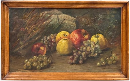 Artist Unknown, Oil on Canvas, Still Life with Fruit