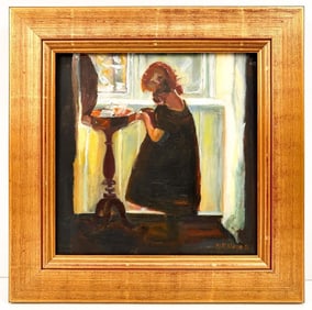 S.F. Hayes, Oil on Canvas, Portrait of a Girl