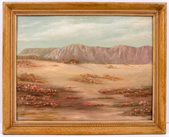 Unknown Artist, Oil on Art Board, Desert Landscape