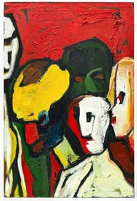 Eric K. Fiazi (20th/21st Century) Oil on Canvas Abstract Faces 1999