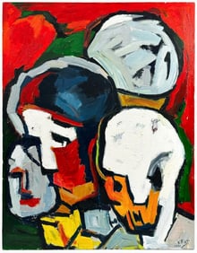 Eric K. Fiazi (20th/21st Century) Oil on Canvas Abstract Faces 1999