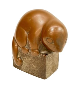 Marian Weisberg (20th Century) Sculpture Composite with Bronze Finish, Lemur
