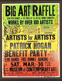 Vintage Colby Printing Fundraiser Poster Artist Signed Colby Big Art Raffle Poster Patrick Hogan