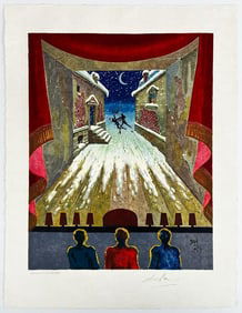 Salvador Dali Pencil Signed Lithograph The Crime, from The Marquis de Sade 1969