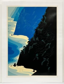 Eyvind Earle (1916-2000) Pencil Signed and Numbered 133/300 Serigraph Big Blue Sur
