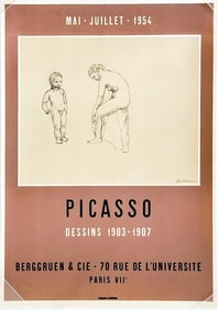Pablo Picasso Exhibition Litho Poster Dessins 1903-1907 1954