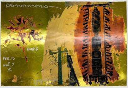 Robert Rauschenberg Metallic Gold Knoedler & Co. Exhibition Poster 1991