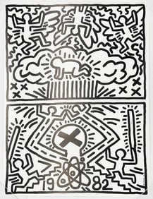 Keith Haring Poster for Nuclear Disarmament 1982