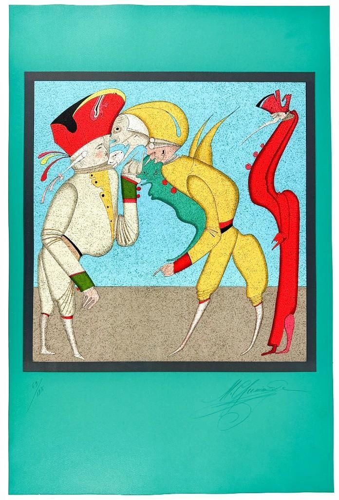 Mihail Chemiakin (b. 1943) Signed Lithograph on Paper Carnival XCII 69/125: Signed lower right. Numbered 69/125. Good condition. Approx. 28.75 in. H x 19 in. W.