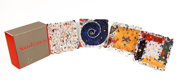 Box Set of 4 Sam Francis Plates for MOCA with Box