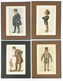 Lot of 4 Sir Leslie Ward 1880s Vanity Fair Spy Prints