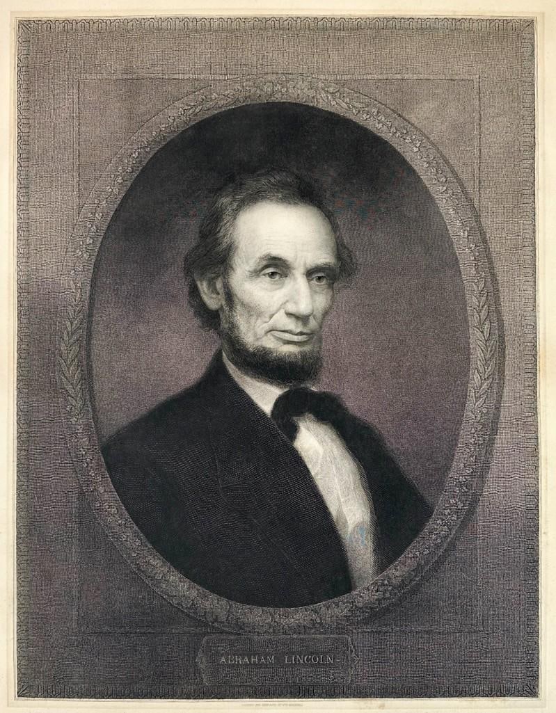 William Marshall (1837-1906) Engraving, Abraham Lincoln: Adhesive residue around image. Tape residue on back top edge. Approx. 21.25 in. H x 16.25 in. W. (image). Approx. 27 in. H x 20.75 in. W. (paper)