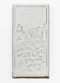 Vintage Mexican White Glaze Scenic Pictorial Tile