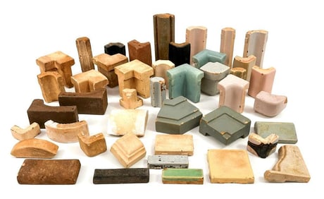 Large Lot of 100+ Antique Batchelder Arts & Crafts Terracotta Tiles