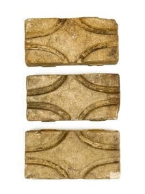 Lot of 3 Antique Batchelder Arts & Crafts Tile w/ Diamond Design