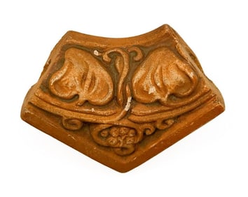 Single Batchelder Arts & Crafts Terracotta Corner Tile